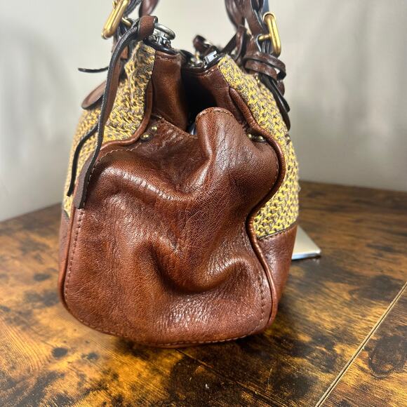 Vintage Chloe Paddington Leather & Tweed Satchel Bag Large Authentic - Picture 8 of 16